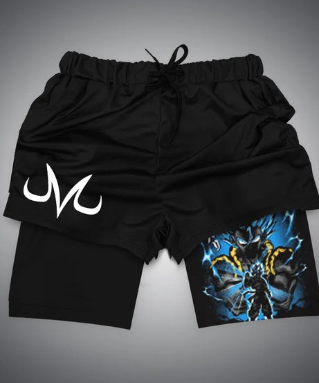 New Dragon Ball Son Goku Shorts Anime Men Double Layer Sports Short Pants Sportswear Jogger Breathable Beach Pants