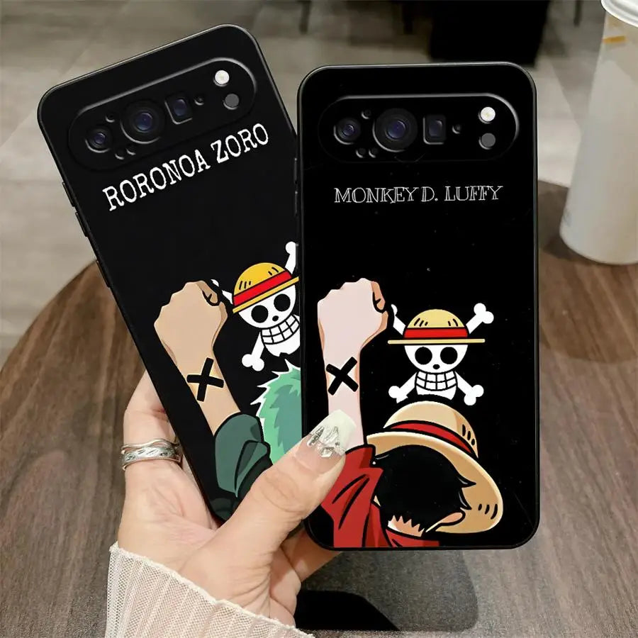One-PieceS D. Luffy Roronoa Zoro Phone Case for Google Pixel 9a 8 Pro 6a 8a 7a 9 Pro XL 7 Pro 6 Pro Soft Cover