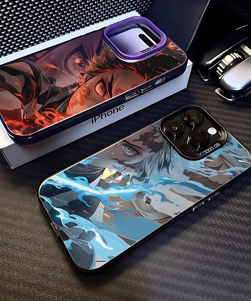 Anime D-Demon S-Slayer Plating Phone Case For Samsung Galaxy A14 A15 5G S21 S22 S23 S24 5G FE Plus Ultra A25 A35 A52 A53 A54 A55