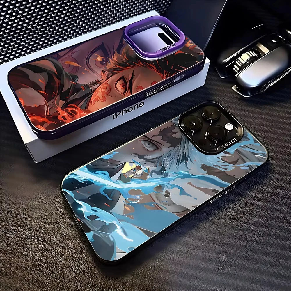 Anime D-Demon S-Slayer Plating Phone Case For Samsung Galaxy A14 A15 5G S21 S22 S23 S24 5G FE Plus Ultra A25 A35 A52 A53 A54 A55
