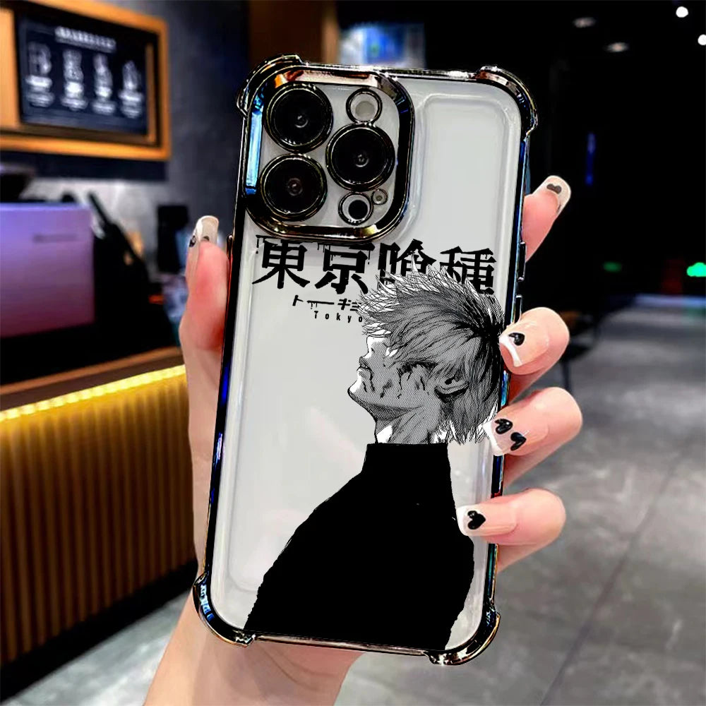 Anime Tokyo Ghoul Kaneki Ken Clear Case for iPhone 17 Air 16 E 15 14 Plus 13 12 Mini 11 Pro Max Acrylic Silicone Cover
