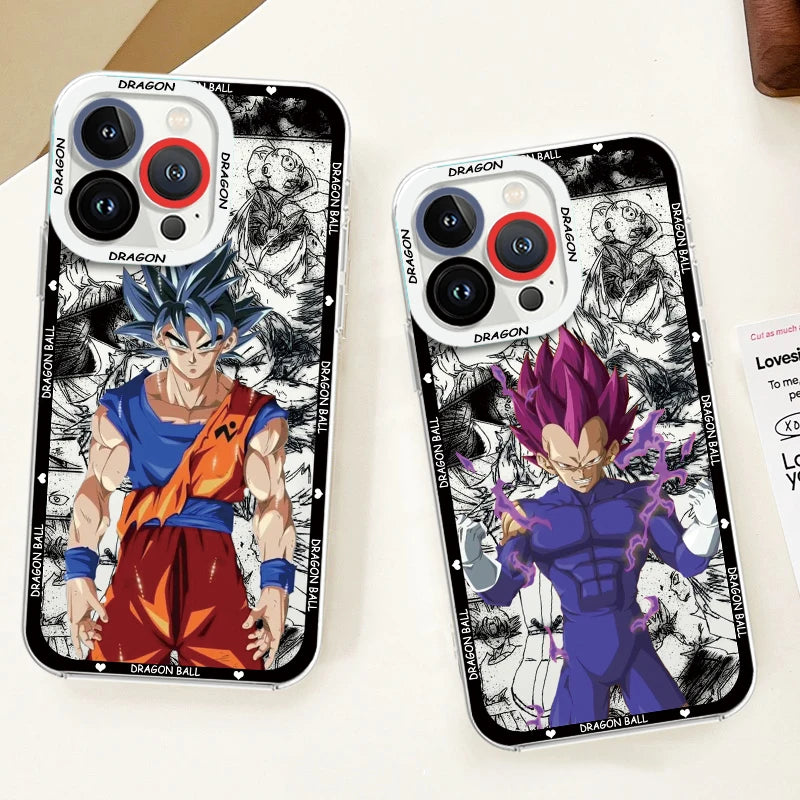 Goku & Vegeta Angel Eyes Case – Dragon Ball Transparent iPhone 7–15 Pro Max