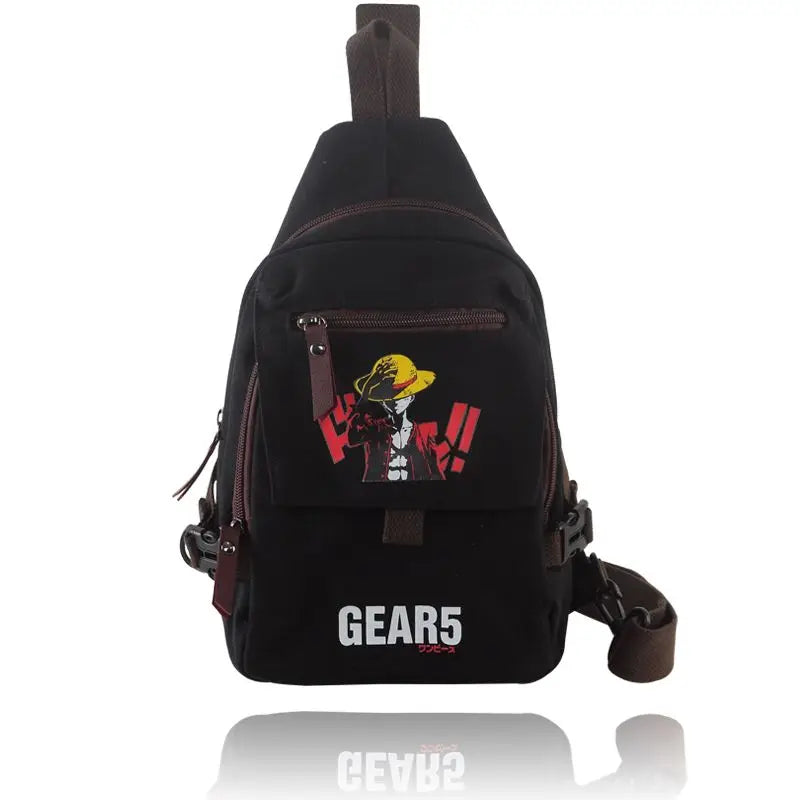 One Piece anime chest bag Luffy canvas crossbody bag student multi-function zipper shoulder bag large capacity creative gift