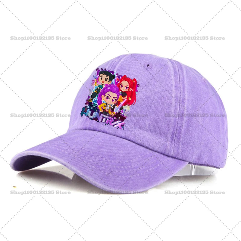 Kpop Demon Hunteres Baseball Cap for Girls Boys Summer Adjustable Sun Hat Anime Cute Retro Sunbonnet Adult Women Headgear Gift