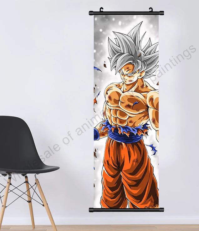Dragon Ball Z Hanging Canvas Scroll – Goku, Vegeta & Frieza Anime Wall Art