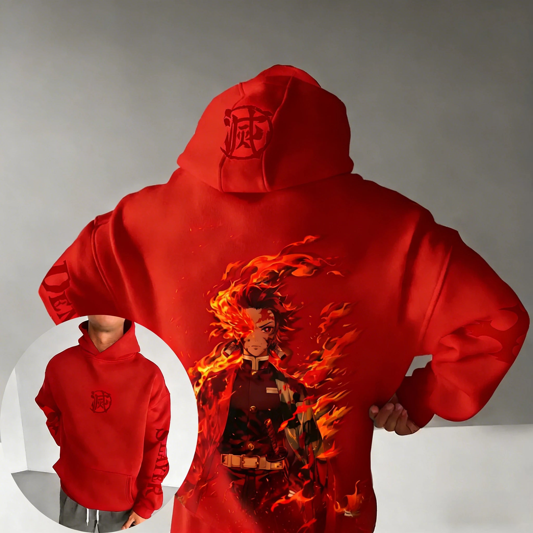 Demon Slayer Spring/Summer Unisex Hoodie New Tanjirou Anime Printed Street Hip Hop Oversized Loose Casual Parent-child Top