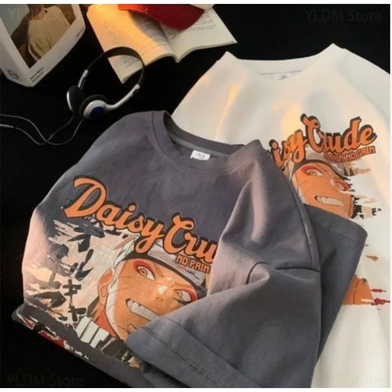 Naruto Ninja T-shirt Clothes Cartoon Print Short-sleeved Summer Tops Hip Hop Fashion Short Sleeve Top Clothes Birthday Gift New
