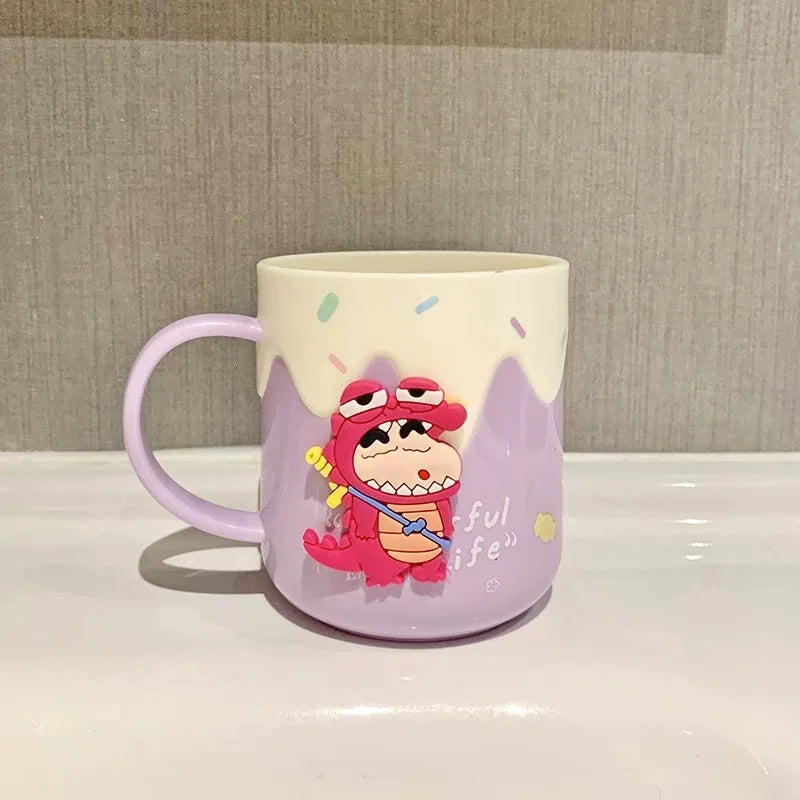 400ml Crayon Shinchans Cute Children Toothbrush Cup Anime Home Bathroom Toothpaste Holder Colorful Toothbrush Tools Storage Cup
