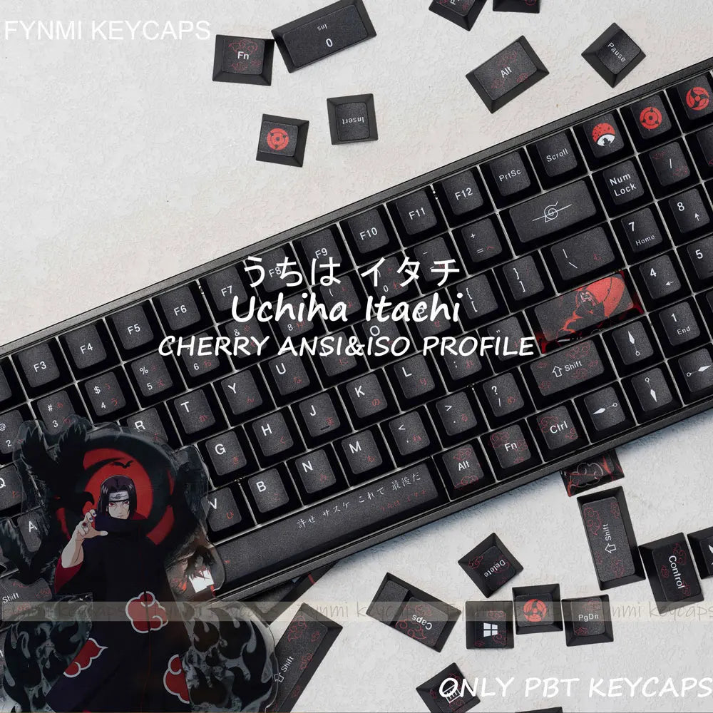 Uchiha Itachi Keycaps Set – 139 Cherry Profile Anime Keycaps for MX Switch (ANSI/ISO)