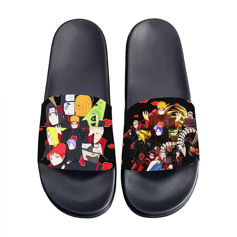 Anime Naruto Non-Slip Slippers Fashion Sasuke Design Cute Kawaii Home Sandals for Men And Women Ideal Holiday Gift