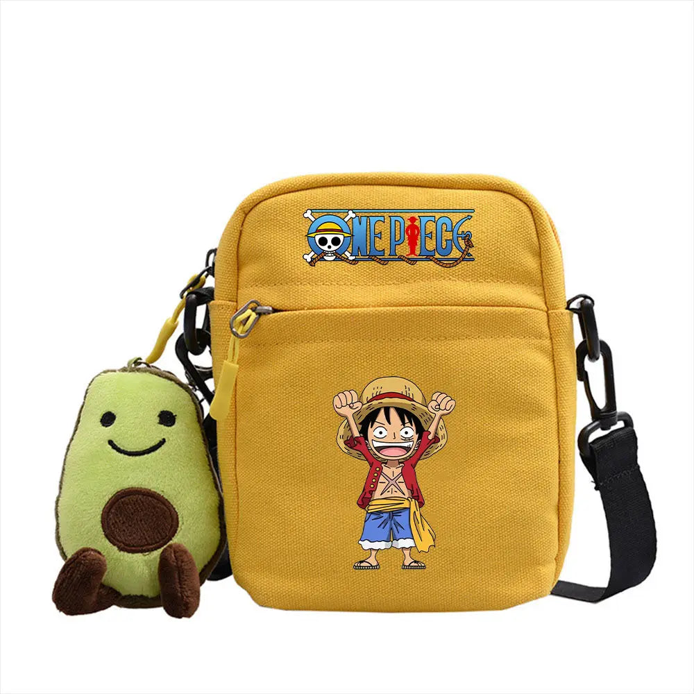 One Piece Shoulder Bag Anime Personality Creative Children's Print Crossbody Bag, Student Canvas Bag Holiday Gift