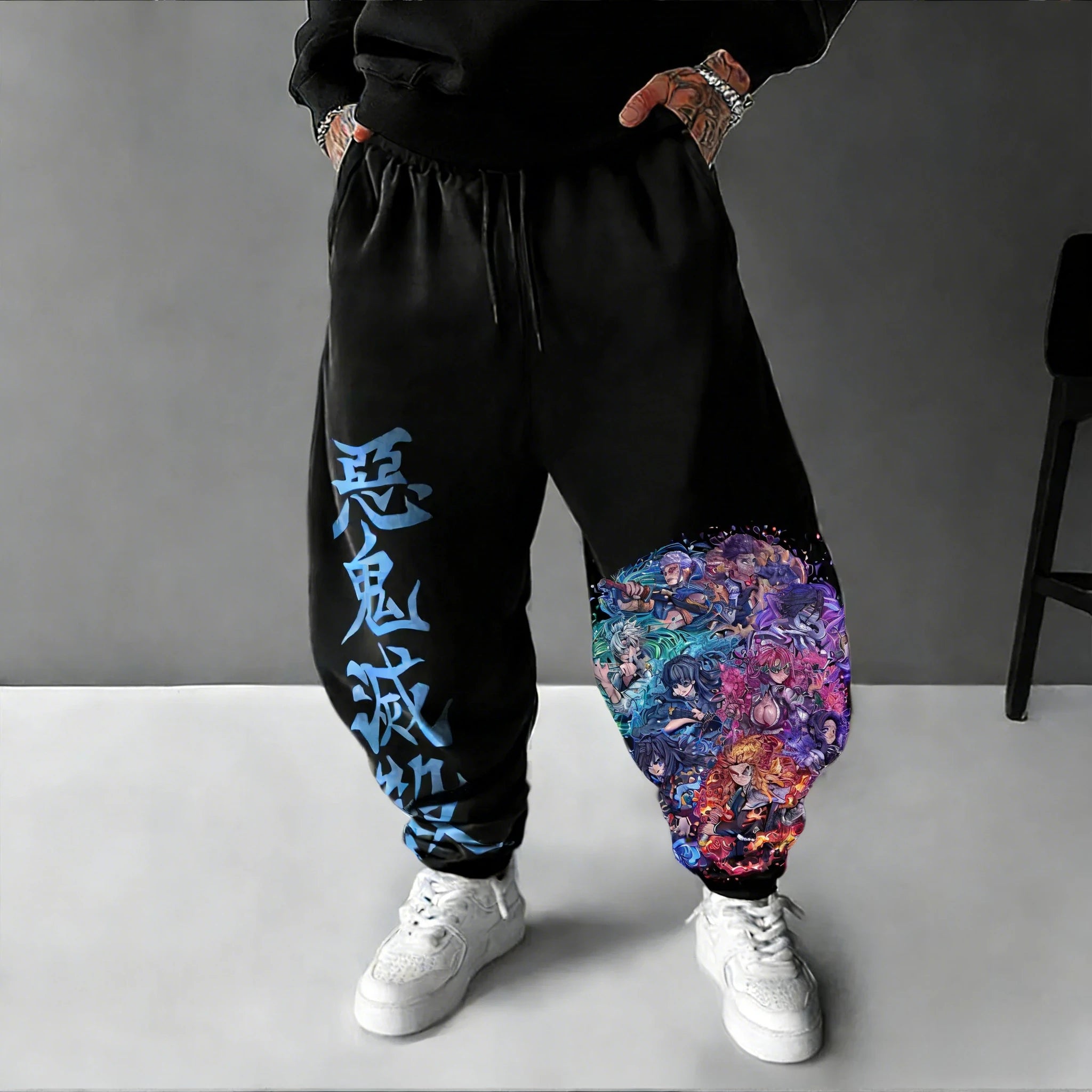 Demon Slayer Anime Collaboration Cotton Sweetpants Men's and Women's Summer New Harajuku Plus Size Casual Loose Y2K Pants