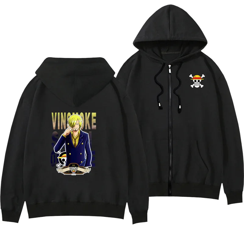 One Piece Anime Women Zip Up Hoodie Jacket Spring Autumn 2New Fashion Mens Sweatshirt Couple Promozed Clothes Coats