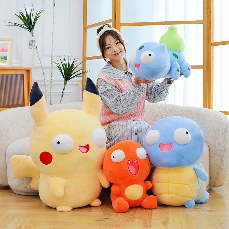 23cm Cute Pokemon Pikachu Charmander Squirtle Bulbasaur Plush Stuffed Toy Pillow Decor Birthday Gift Doll