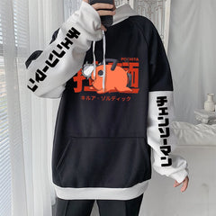 Chainsaw Man Pochita Graphic Fleece Hoodie – Anime Pullover Sweatshirt