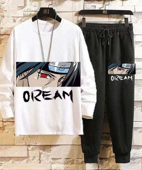 New One Piece Kawaii Anime Luffy Uchiha Itachi Creative Long Sleeve Pants Suit Autumn and Winter Warm Home Clothing Gift