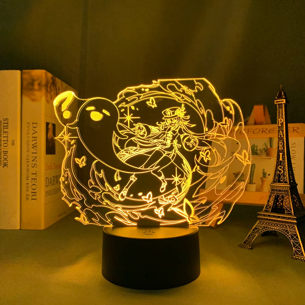 Newly Genshin Impact Night Light Yae Miko Game Figures Acrylic Stand Model 3D Table Lamp Kids Git Acrylic Bedside lamp
