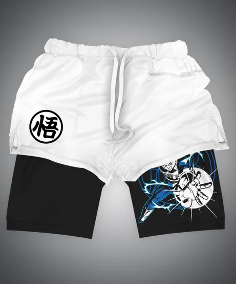 New Dragon Ball Son Goku Shorts Anime Men Double Layer Sports Short Pants Sportswear Jogger Breathable Beach Pants