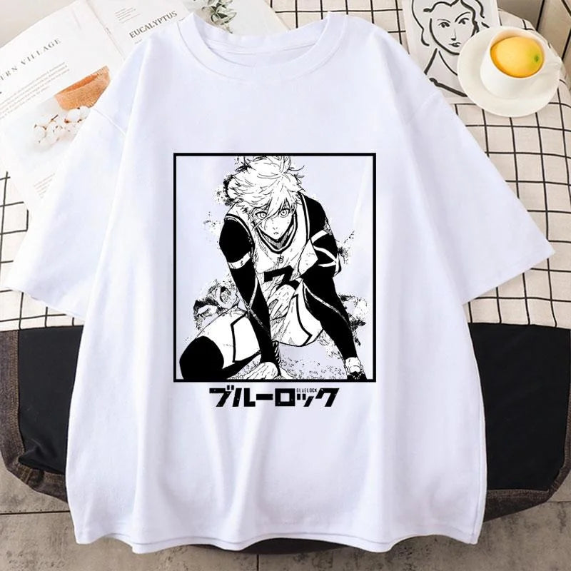 Anime Blue Lock T Shirt Seishiro Nagi Graphic Print Short Sleeve Unisex Streetwear Casual Personality Anime Harajuku Tees Tops