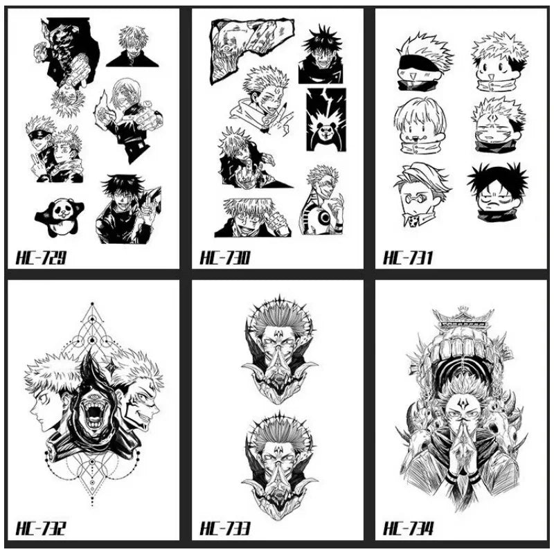 Gojo Satoru Cool Creative Personality Simple High Value Anime Character Waterproof Long Lasting Tattoo Sticker Decoration Gift