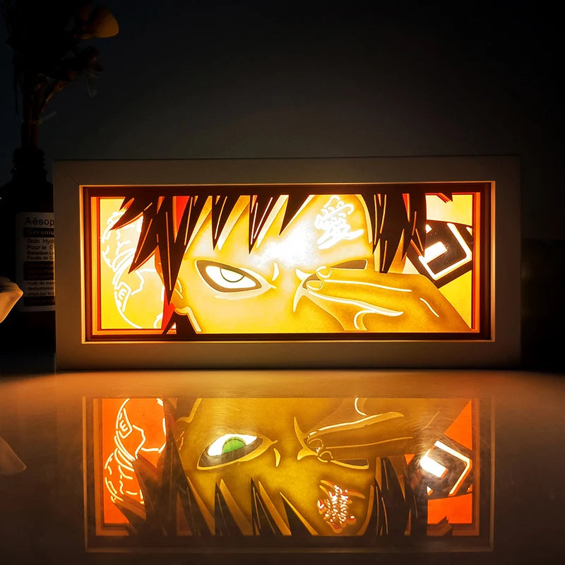 Anime series paper-cut light room bedroom night light atmosphere light remote control colorful light box