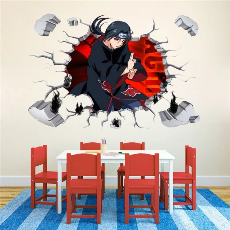 Naruto Wall Stickers, Personalized 3D Three-dimensional Adhesive Wall Stickers, Waterproof Glass Stickers, Decorative Paintings