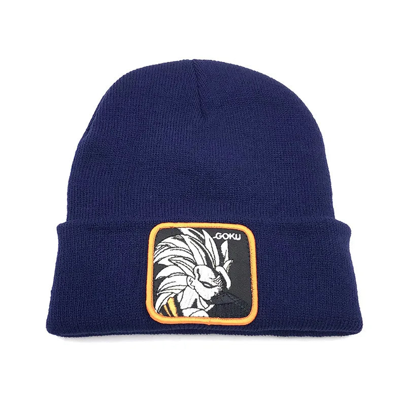 Autumn Winter Dragon Ball Knitted Cap Son Goku Vegeta Warm Beanies Hat Adult Unisex Outdoor Embroidery Bonnet Christmas Gifts