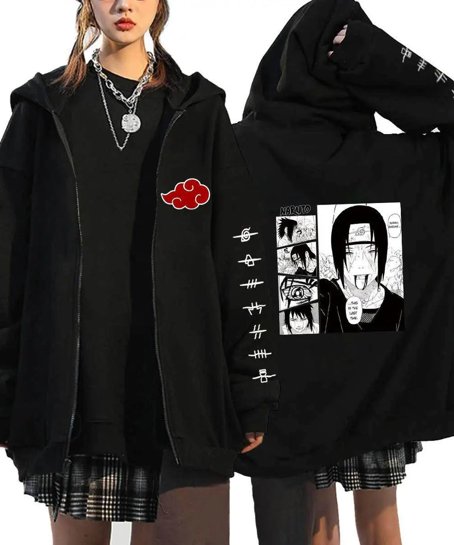 Autumn Zip Up Jacket Anime Naruto Figures Sweatshirt Men Women Plus Size Casual Clothing Harajuku Coat Halloween Gifts