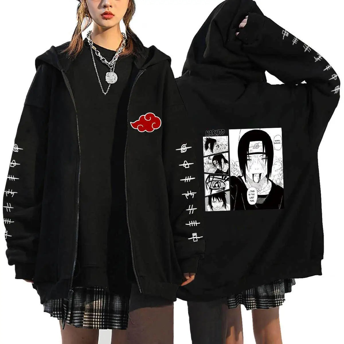 Autumn Zip Up Jacket Anime Naruto Figures Sweatshirt Men Women Plus Size Casual Clothing Harajuku Coat Halloween Gifts