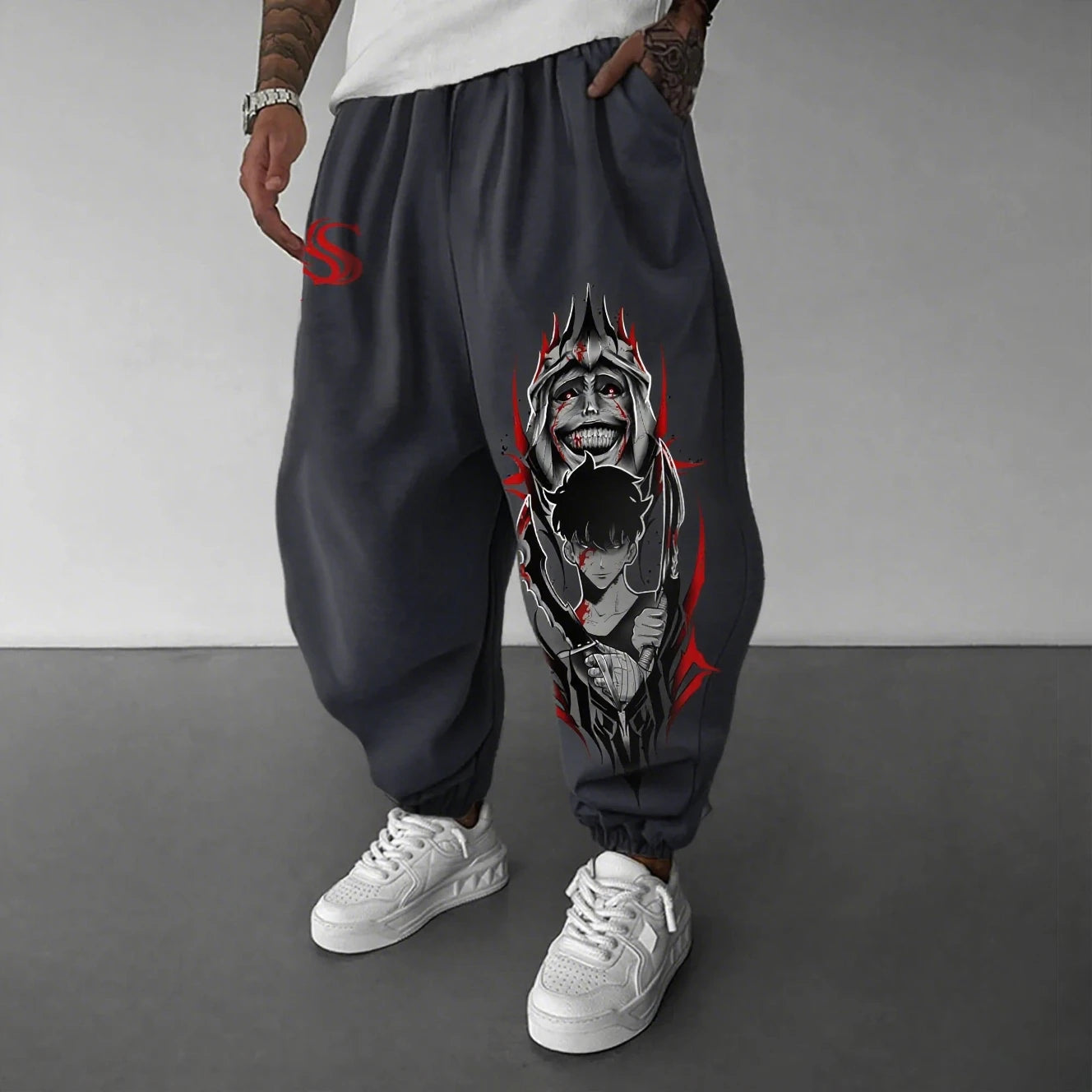 Solo Leveling Men's Pants Anime Graphic Print Casual Loose Fit Streetwear Jogger Sweatpants Hip Hop Trousers Spring Autumn Y2k
