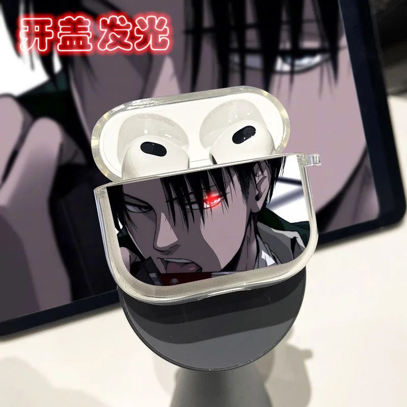 Anime Attack on Titan Transparent Case for Airpods Pro 4 2 1 Shingeki No Kyojin Levi Eren Yeager Airpod Cases TPU Earphone Cover