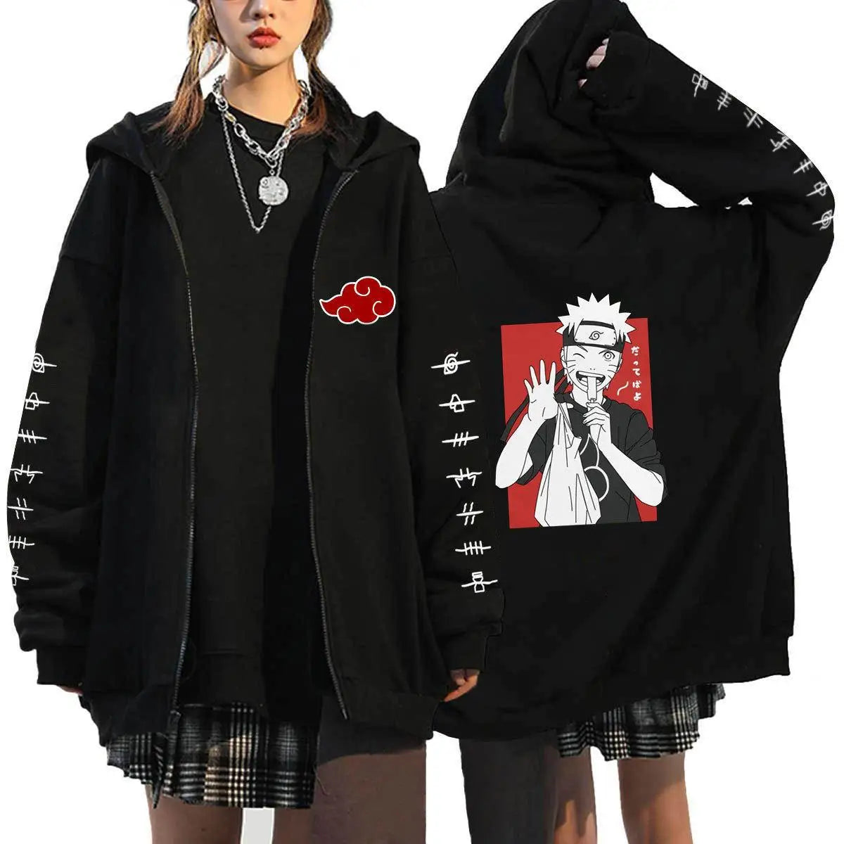 Autumn Zip Up Jacket Anime Naruto Figures Sweatshirt Men Women Plus Size Casual Clothing Harajuku Coat Halloween Gifts