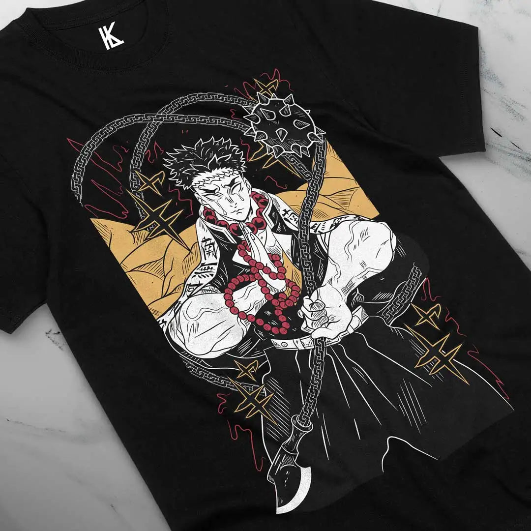 Gyomei Himejima Shirt Stone Hashira Tshirt Pillar Demon Slayer T-Shirt Anime Tee Cotton