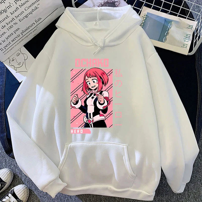 New Fashion Autumn Winter Sweatshirts Anime Ochaco Uraraka Printing Hoodies Fashion Women Men Streetwear Long Sleeve Pullover