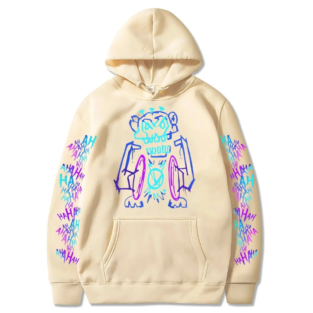Arcane Jinx Hoodies Hot Anime Monkey Graffiti Sweatshirt Unisex Two Sides Street Sportswear Harajuku Grunge Aesthetic Pullovers
