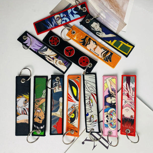 Anime Embroidered Keychain — Bag Charm Key Fob
