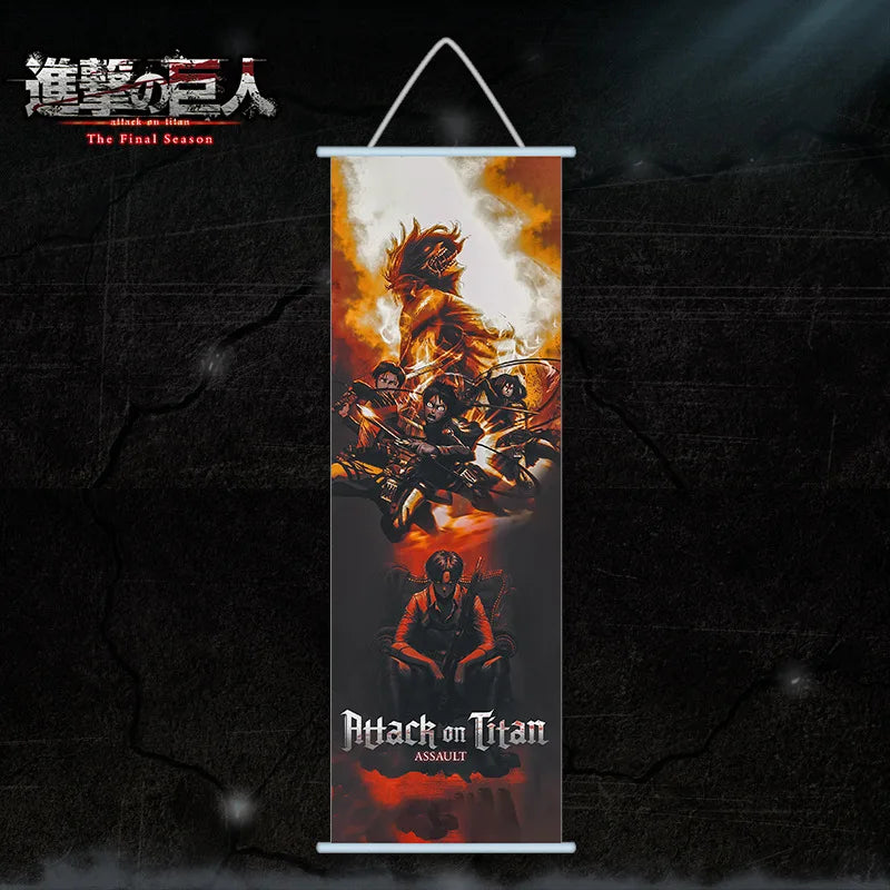 Attack on Titan Canvas Scroll – Anime Wall Art Poster for Room & Home Decor
