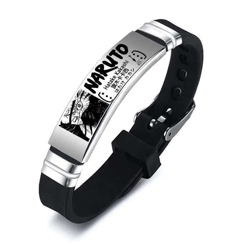 Naruto Kakashi Bracelet Stainless Steel Men's Women's Jewelry Pendant Charm Couple Bracelets for Lover Friend Women Gifts New