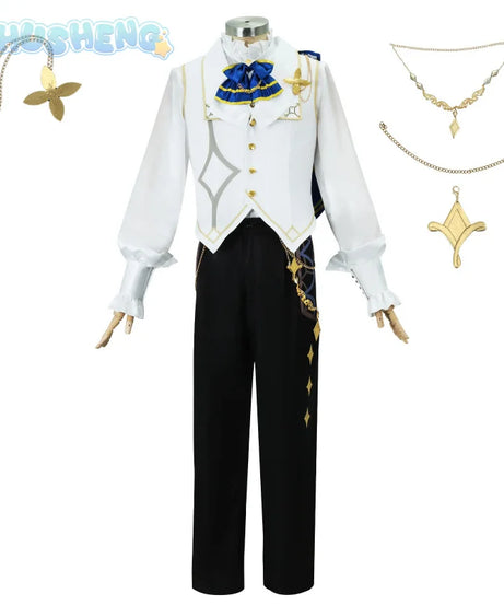 Genshin Impact Cosplay Albedo symphony concert Costume Wig shawl shirt accessories handsome  Halloween Christmas Uniform