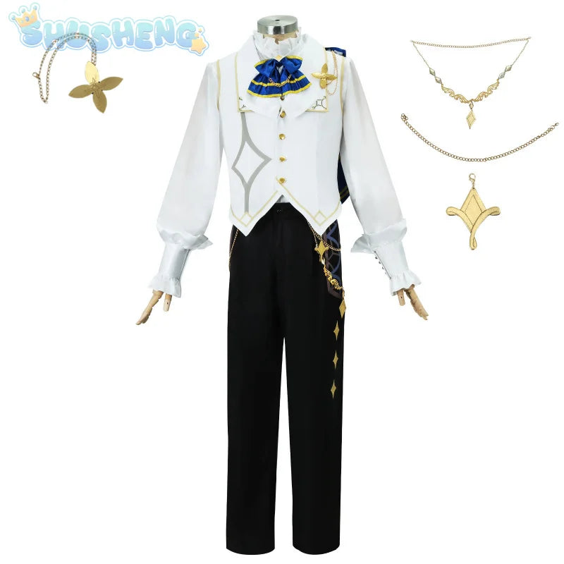 Genshin Impact Cosplay Albedo symphony concert Costume Wig shawl shirt accessories handsome  Halloween Christmas Uniform
