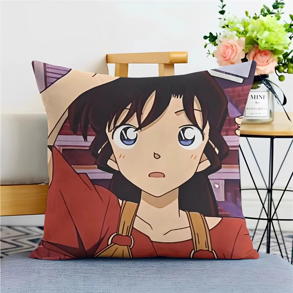 Detective Conan Pillowcase – Soft Anime Cushion Cover with Zipper for Sofa & Bedroom Decor