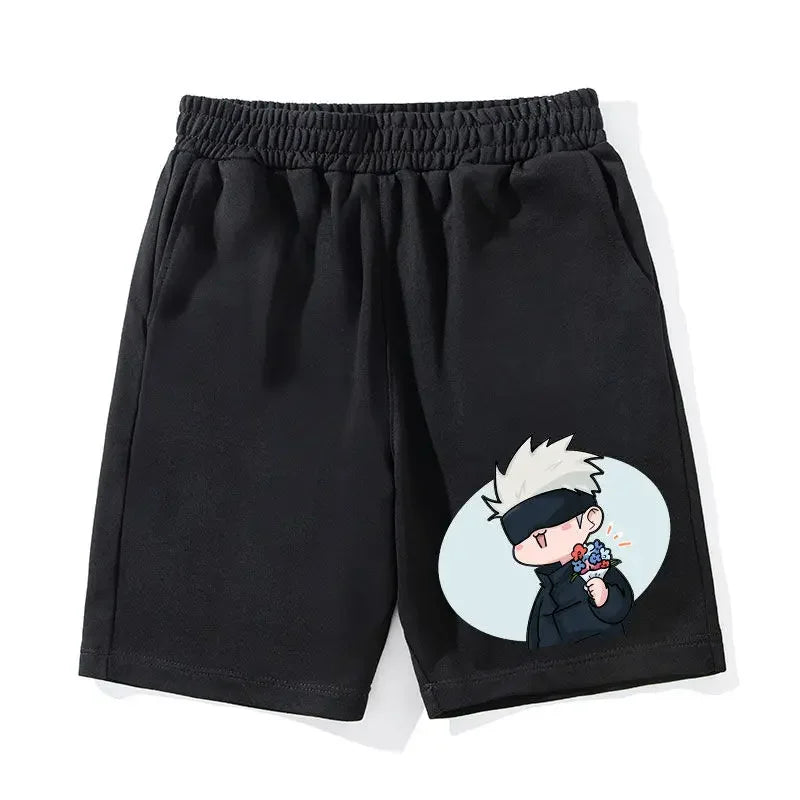 Anime Jujutsu Kaisen Workout Gym Shorts for Men Quick Dry Breathable Casual Athletic Shorts with Pockets Summer Running Short
