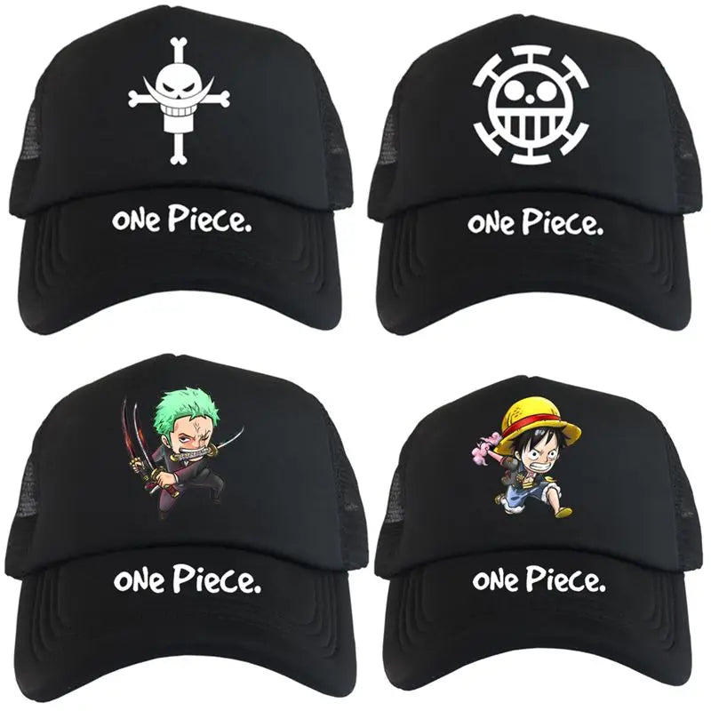 One Piece Creative Peripheral Hat Justice White Beard Luffy Anime Men and Women Sunshade Hats Duck Tongue Hat Mesh Hats