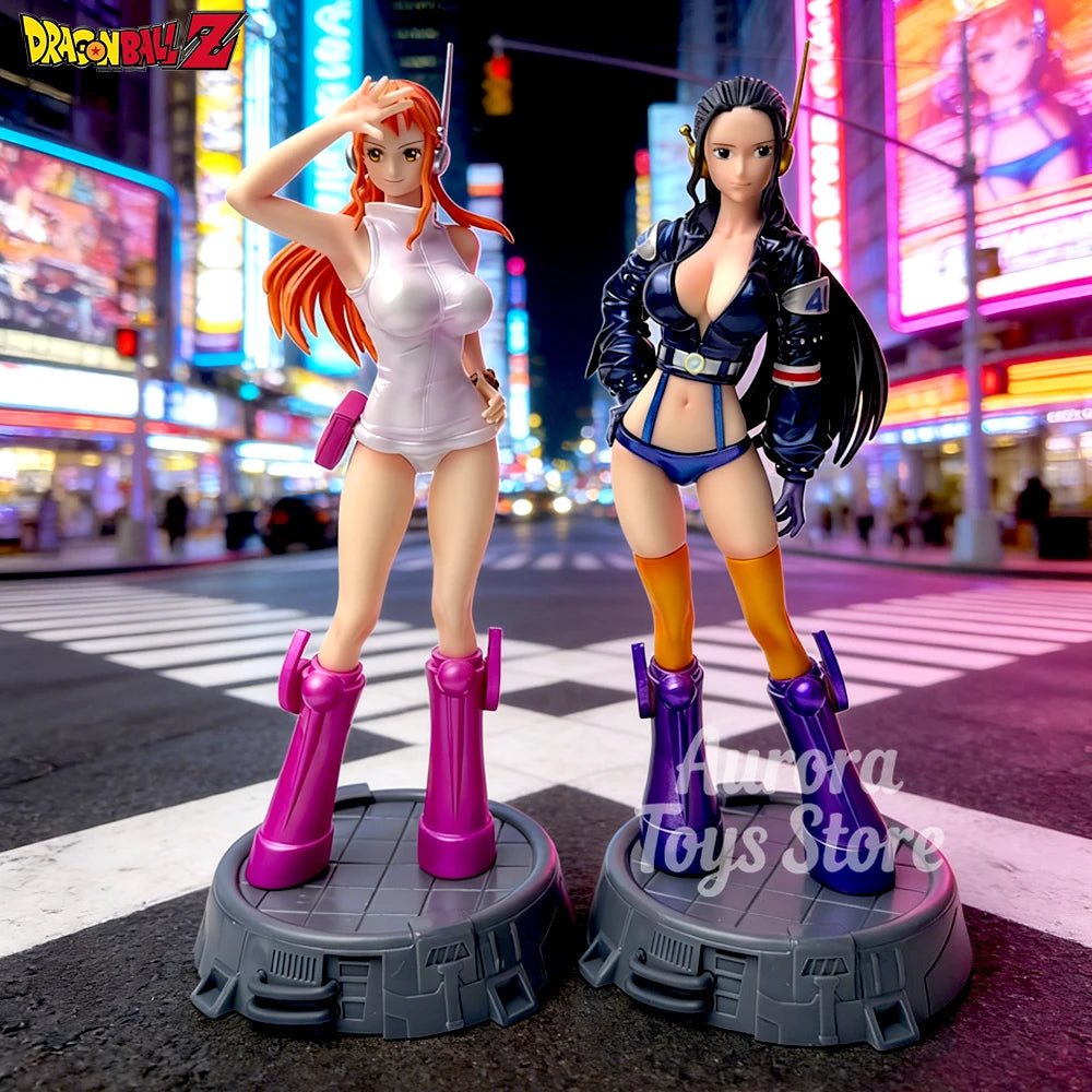 26cm/10.24in Anime ONE PIECE Figure Robin Nami Action Figures Pvc Collection Model Toys for Children Gifts