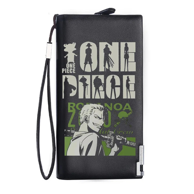 One Piece Luffy Ace Anime Peripheral Zipper New PU Wallet Handsome Personality Boy Print Coin Purse Short Card Pack Holiday Gift