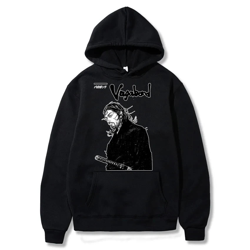 Manga 90s VAGABOND Miyamoto Musashi Print Man Hoodies Acg Fans Streetwear Hipster Otaku Clothing Casual Girl Sweatshirts