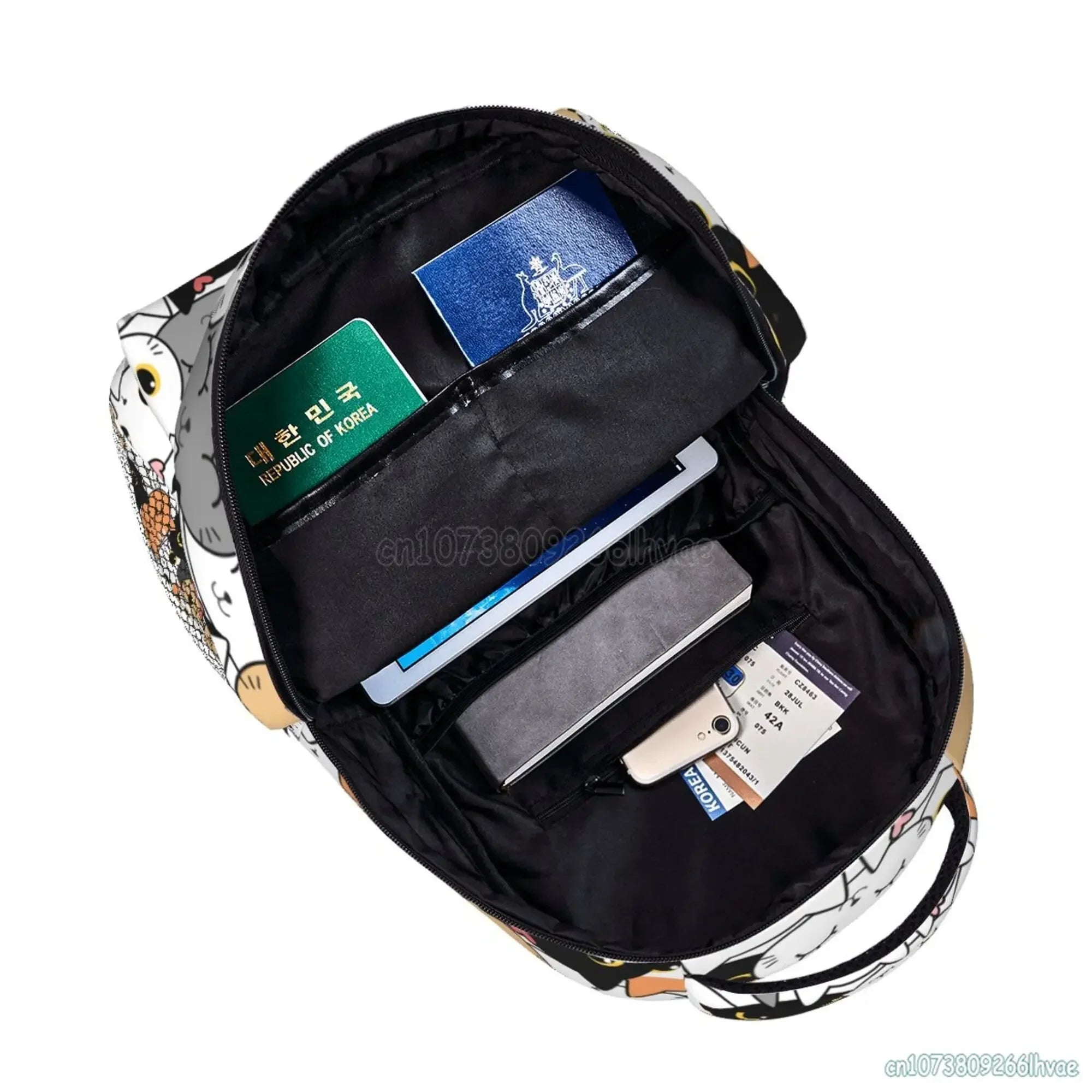 Anime Neko Atsume Women Backpack Mochila for Girls Boys Travel Rucksack Cute Cat Printing Shoulder Bag for Teenages