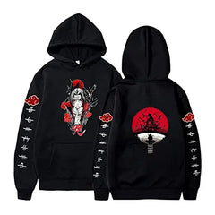 Anime Naruto Akatsuki Red Cloud Hoodie – Unisex Streetwear Pullover Sweatshirt for Men & Women