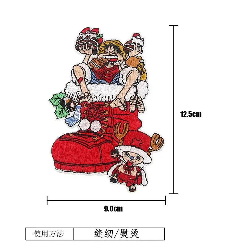 One Piece Luffy Animation Character Embroidery Ironing Cloth Sticker Fashion Clothes DIY Hole Patch Cloth Sticker