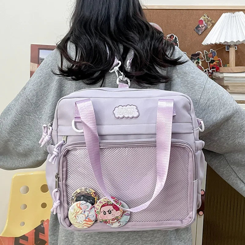 Multifunctional Shoulder Anime Spy × Family Crossbody Bag with Large Capacity for Students To Attend Classes and Tutoring Tote Bag for Girls